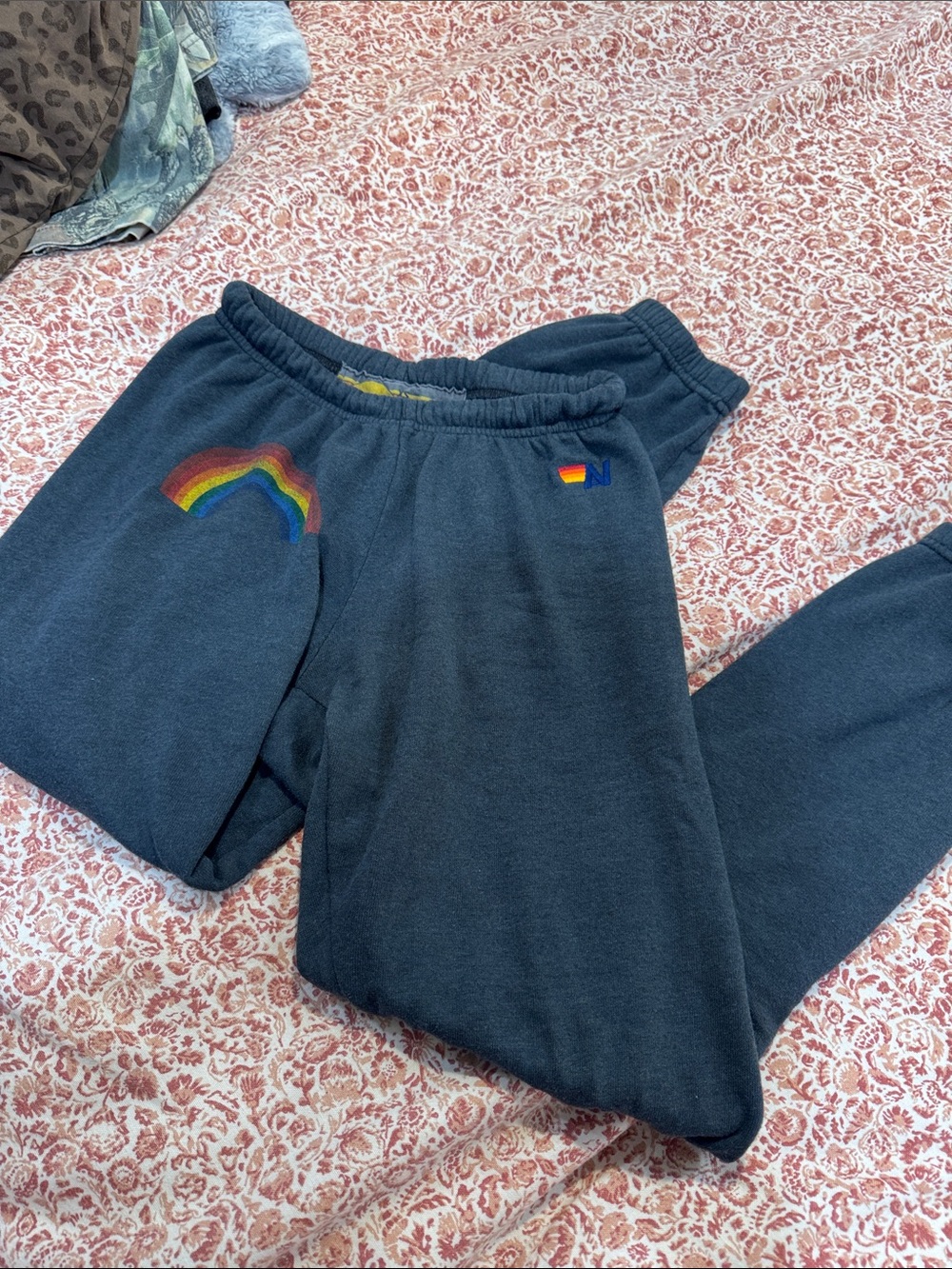 Aviator nation charcoal // rainbow joggers